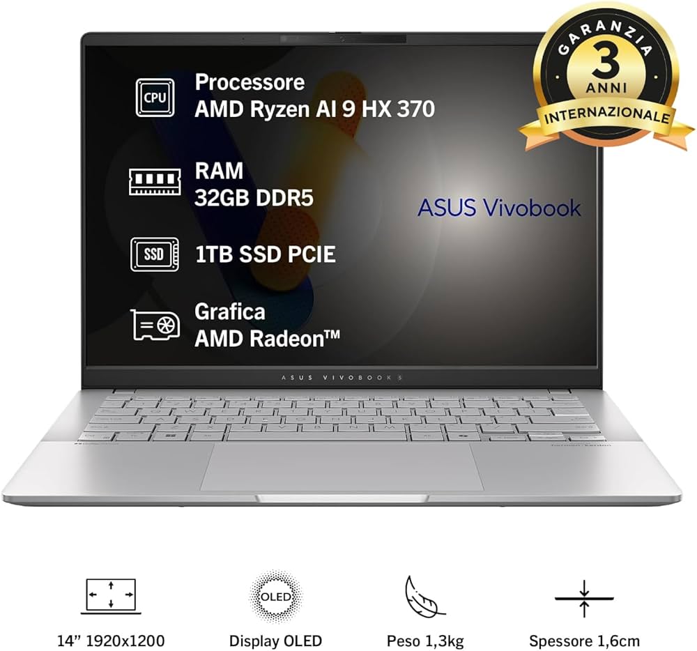 ASUS Vivobook S 14 OLED M5406WA#B08H1KCVGC, Notebook in alluminio