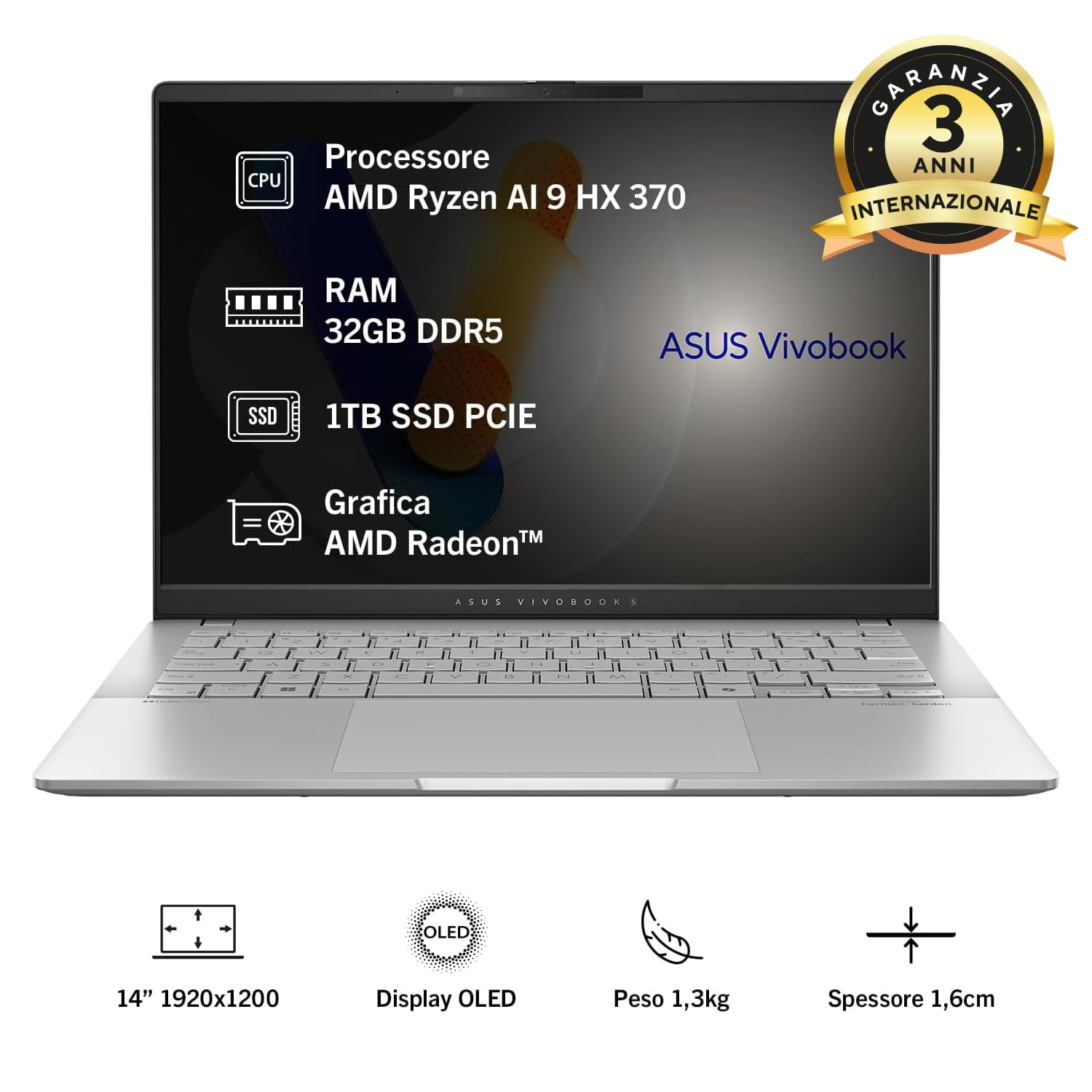 ASUS Notebook Vivobook S 14 OLED M5406WA#B08H1KCVGC de alumínio