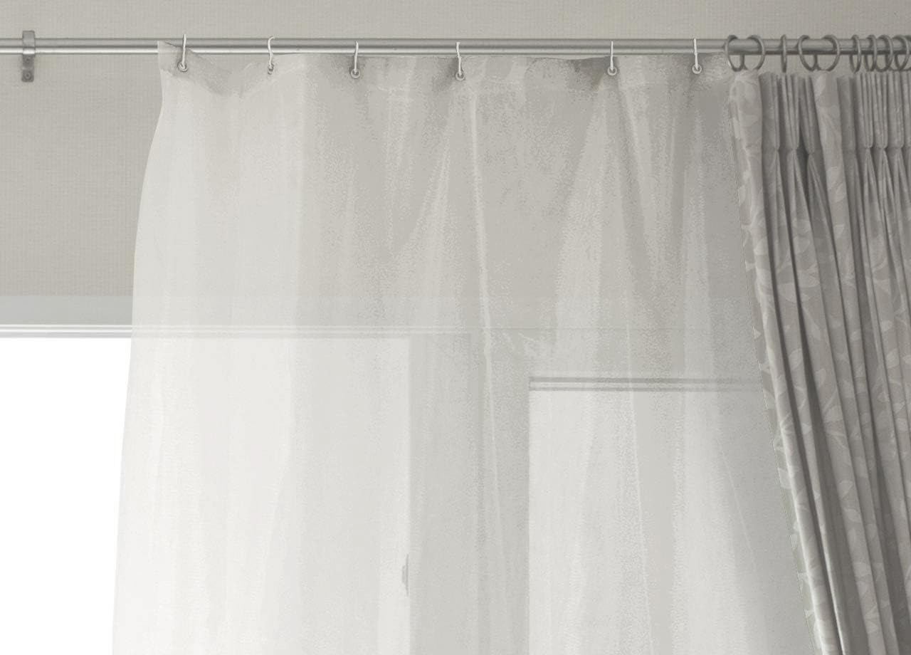 Home Tresor - Tenda Zanzariera per Porta e Finestra con Anelli e Frange Retina da Esterno, 100% Poliestere, cm. 150x250 Tinta Unita (Bianco)
