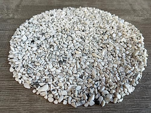 Image of 2 oz Lot Natural White Howlite Semi Tumbled Gemstone Chips, Crushed Mini Crystals, Undrilled Crystal Chips (White Howlite)