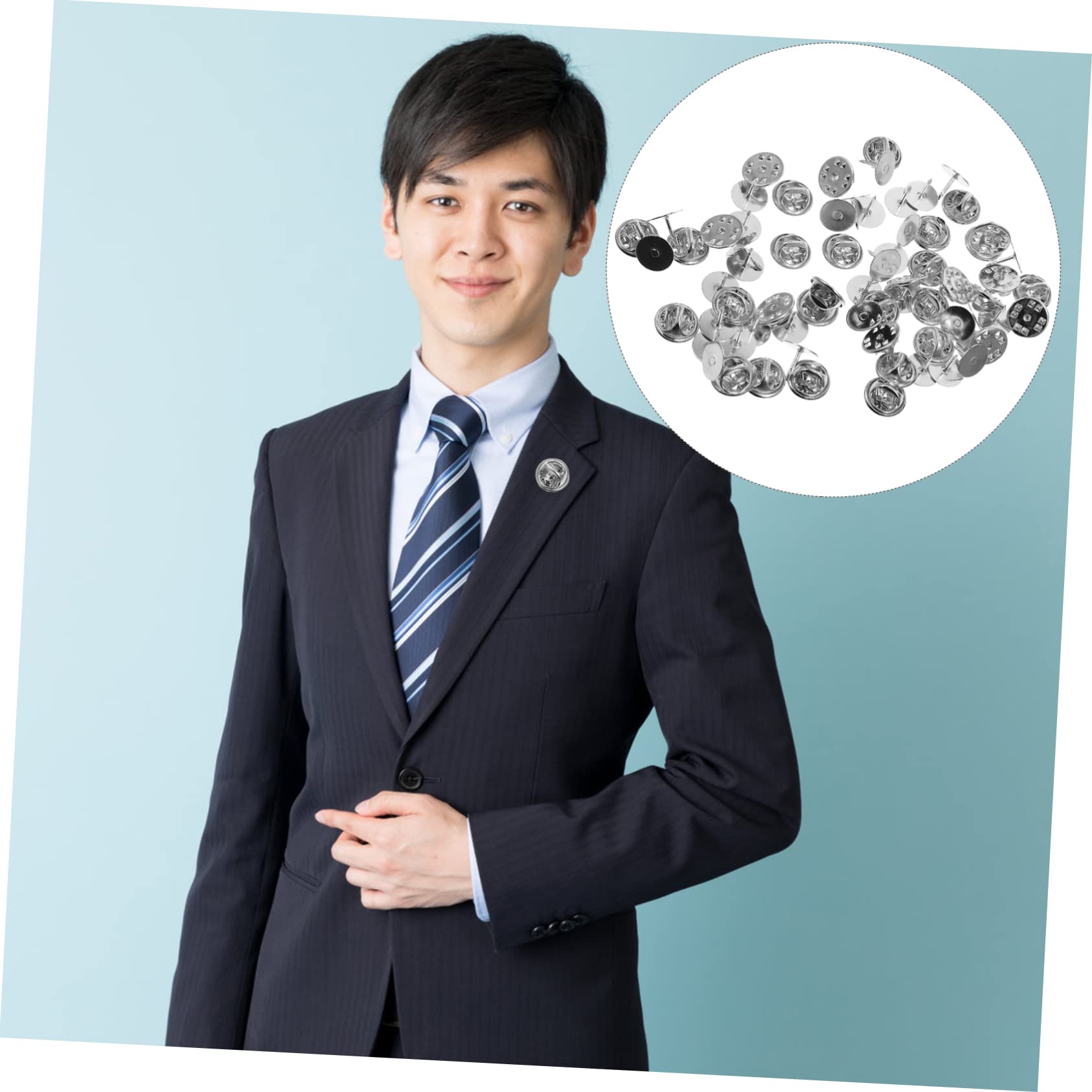 Homoyoyo 50 Sets of Locking Pin Back Replacement Back Locking Craft Making Clutch Smooth Edges Multi-Purpose Exquisite Workmanship