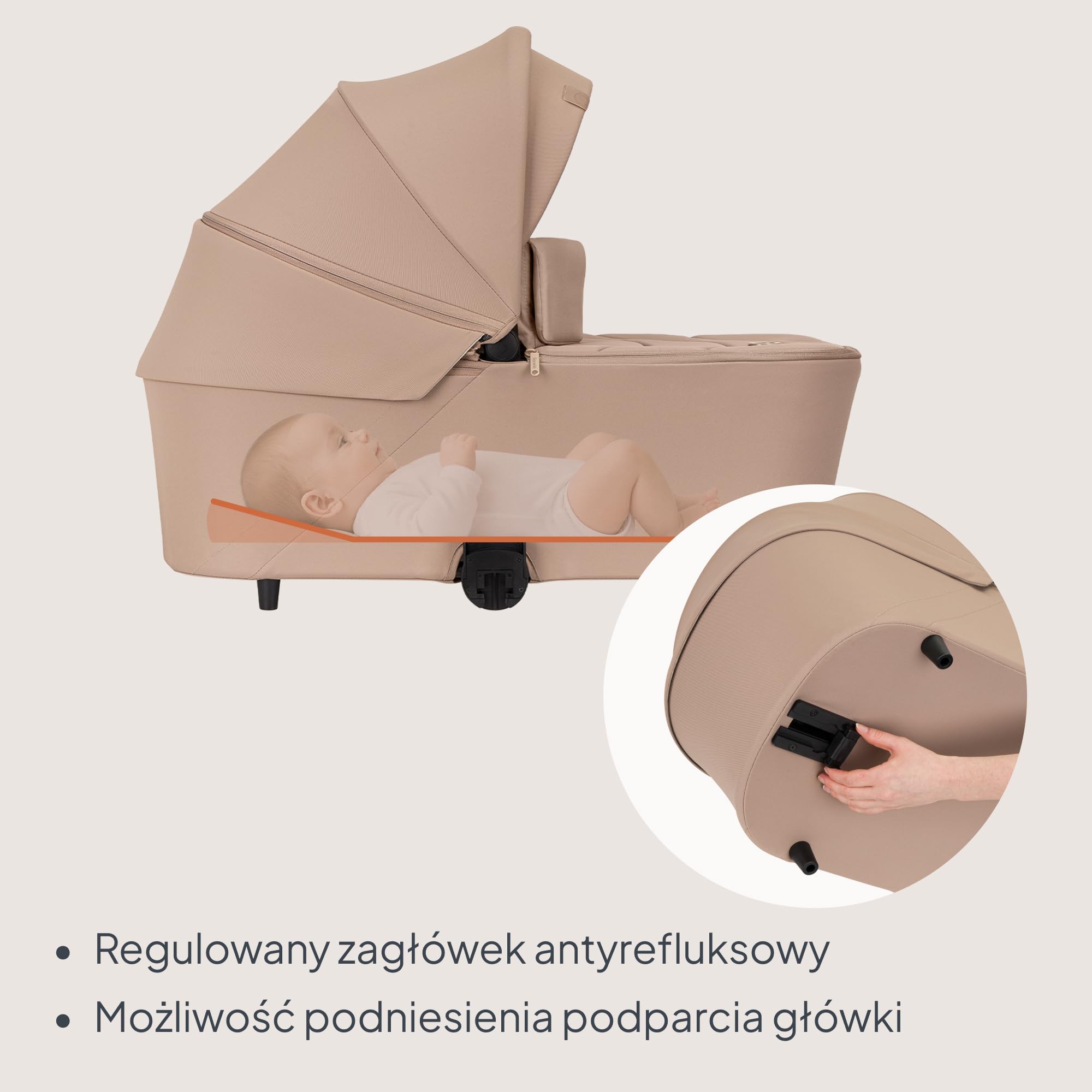 LIONELO Carmine Wózek dziecięcy 2 w 1, wózek dziecięcy kombi od urodzenia do 4 lat, do 22 kg, gondola dla niemowląt i wózek spacerowy, koła GravelTech, zawieszenie, osłona UPF50+, wentylacja
