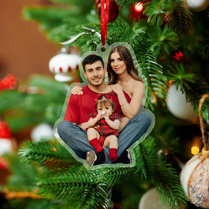 Personalized Christmas Decorations Ornaments 2025, Custom Christmas Baubles for Christmas Tree Name for Family of 2-8 Members, Resin Hanging Xmas Decorations Ornament Gifts for Mom Dad Family Kids