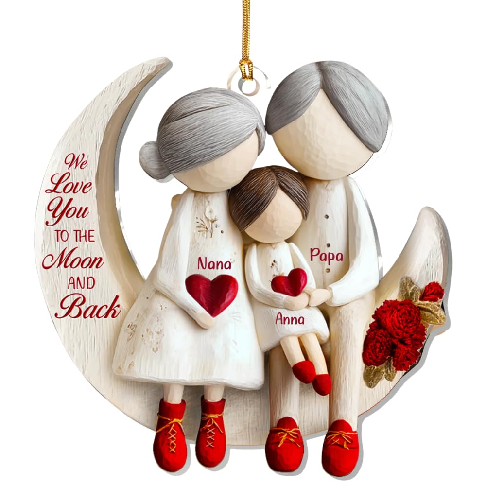 Best Grandma In Heart Grandparent's Day Engraved Wood Square Keychain - Foto 4