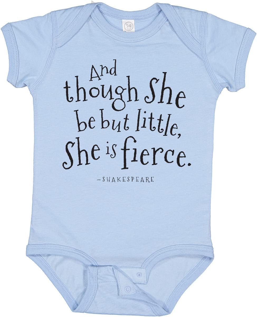 inktastic Though She Be But Little Shakespeare Quote Baby Bodysuit