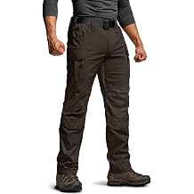 CQR Mens Flex Stretch Tactical Pants, Water Resistant Ripstop Cargo Pants, Lightweight EDC Outdoor Work Hiking Pants