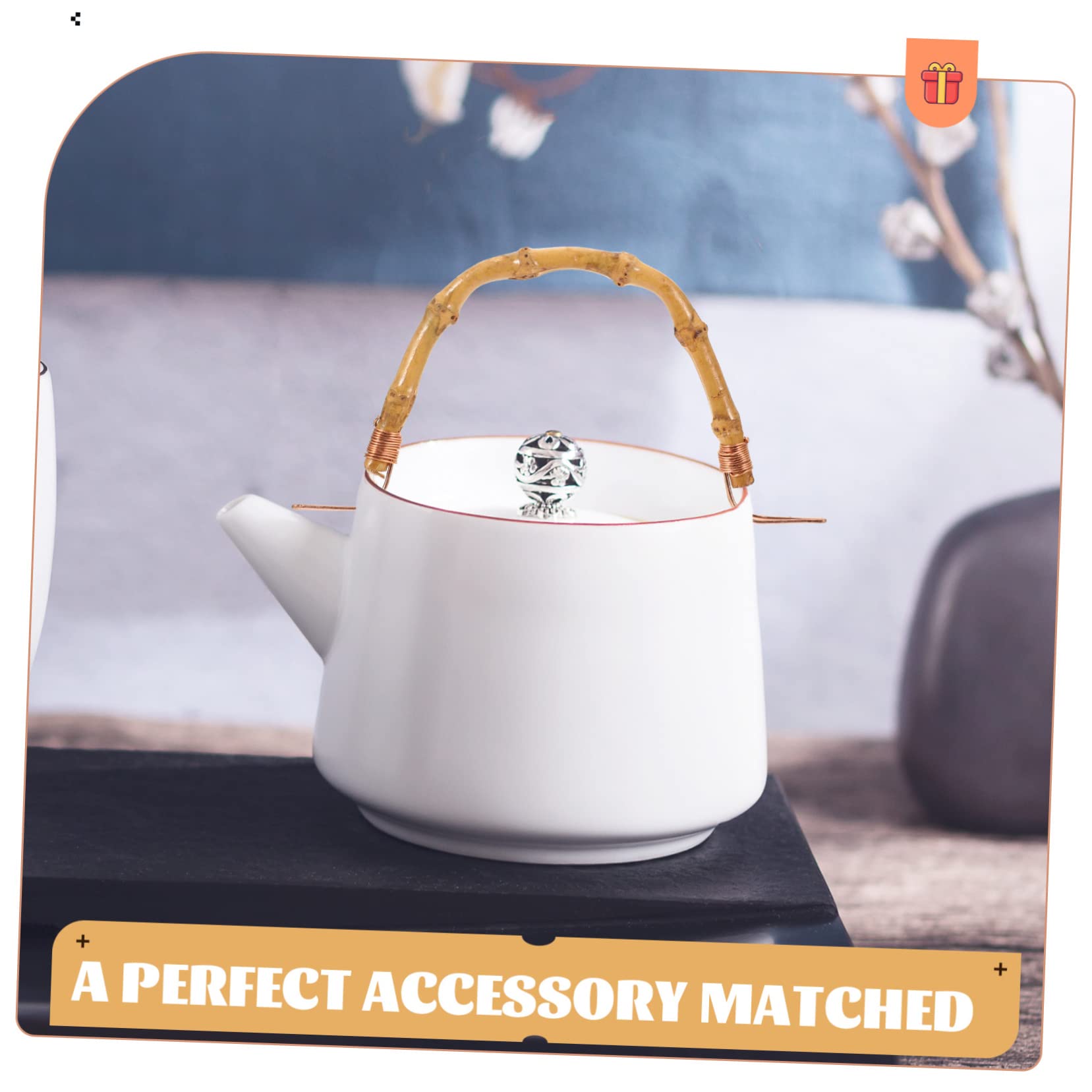 Asas Para Tetera De Bambú 18-22 Cm, Mango Ergonómico Tejido Resistente Al Desgaste, Empuñadura Reemplazable Para Tetera Doméstica y Portátil, Uso Cocina, Pack De 2 Piezas