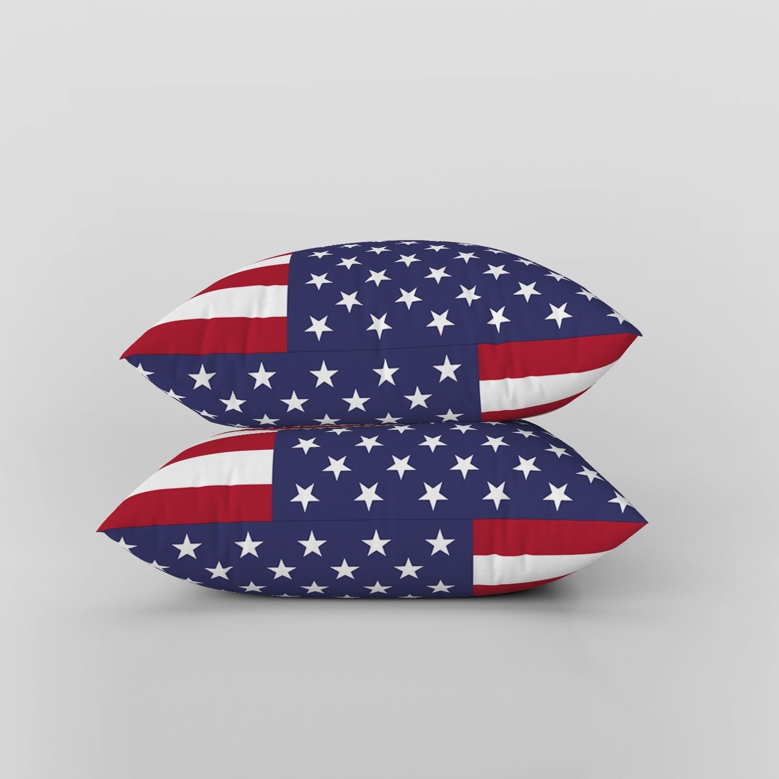 ggaimwf American Flag Cushion Cover USA Flag Cushions for Independence Day Linen Look Square Pillow Covers Home Decorative Throw Pillowcase with Invisible Zip Bedroom Living Room 40x40cm Set of 2 - Image 2