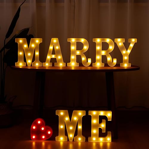 Miniatura 76 de Letras iluminadas, letras con luces LED de 26 alfabetos, letras iluminadas decorativas, letras de marquesina LED que funcionan con pilas para Luz