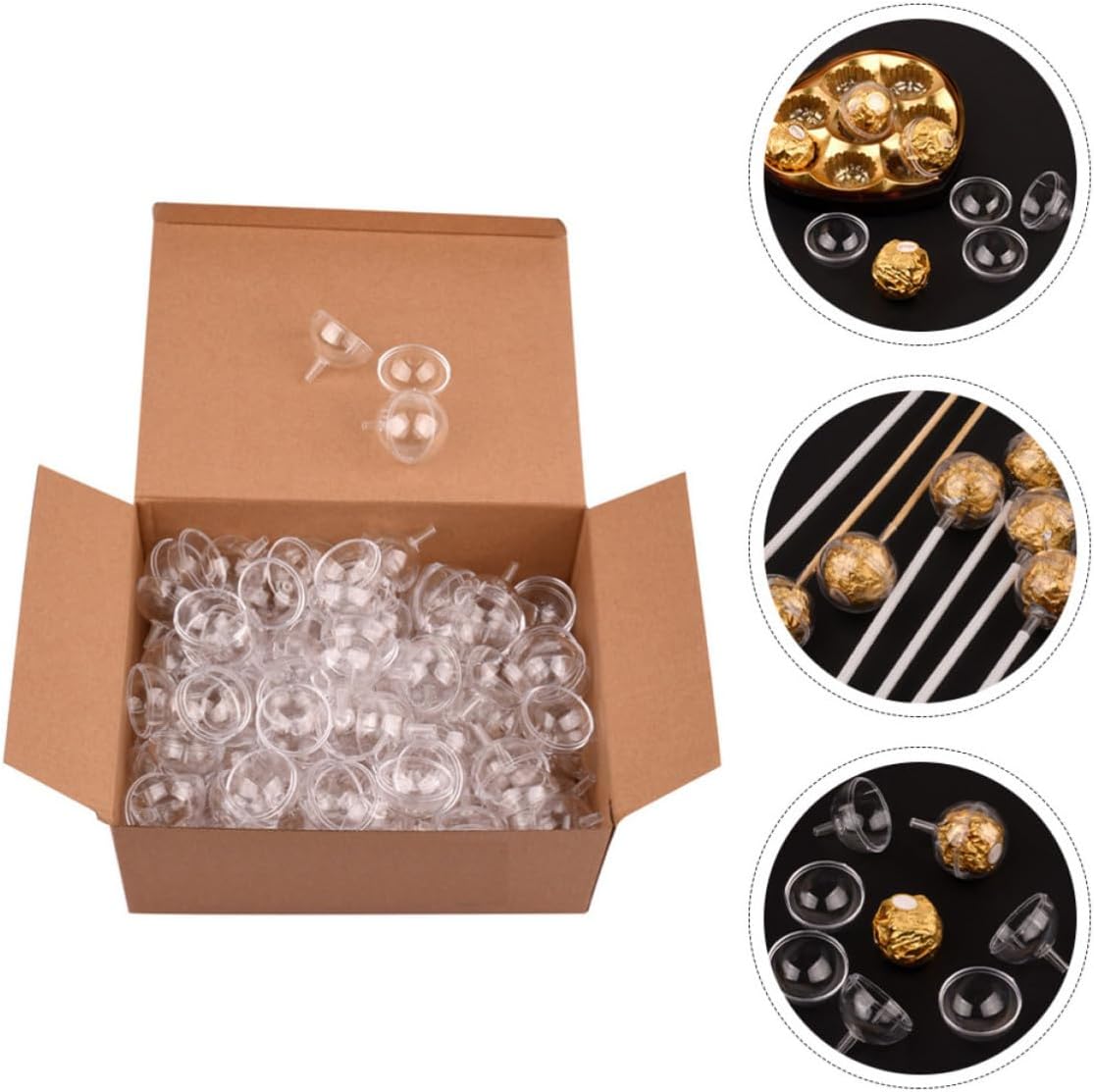 Amosfun 100pcs Plastic Chocolate Wrapper Cups for DIY Crafts and Party Use, Practical and Decorative Candy Wrapping Holders Suitable for Chocolate and Nougats