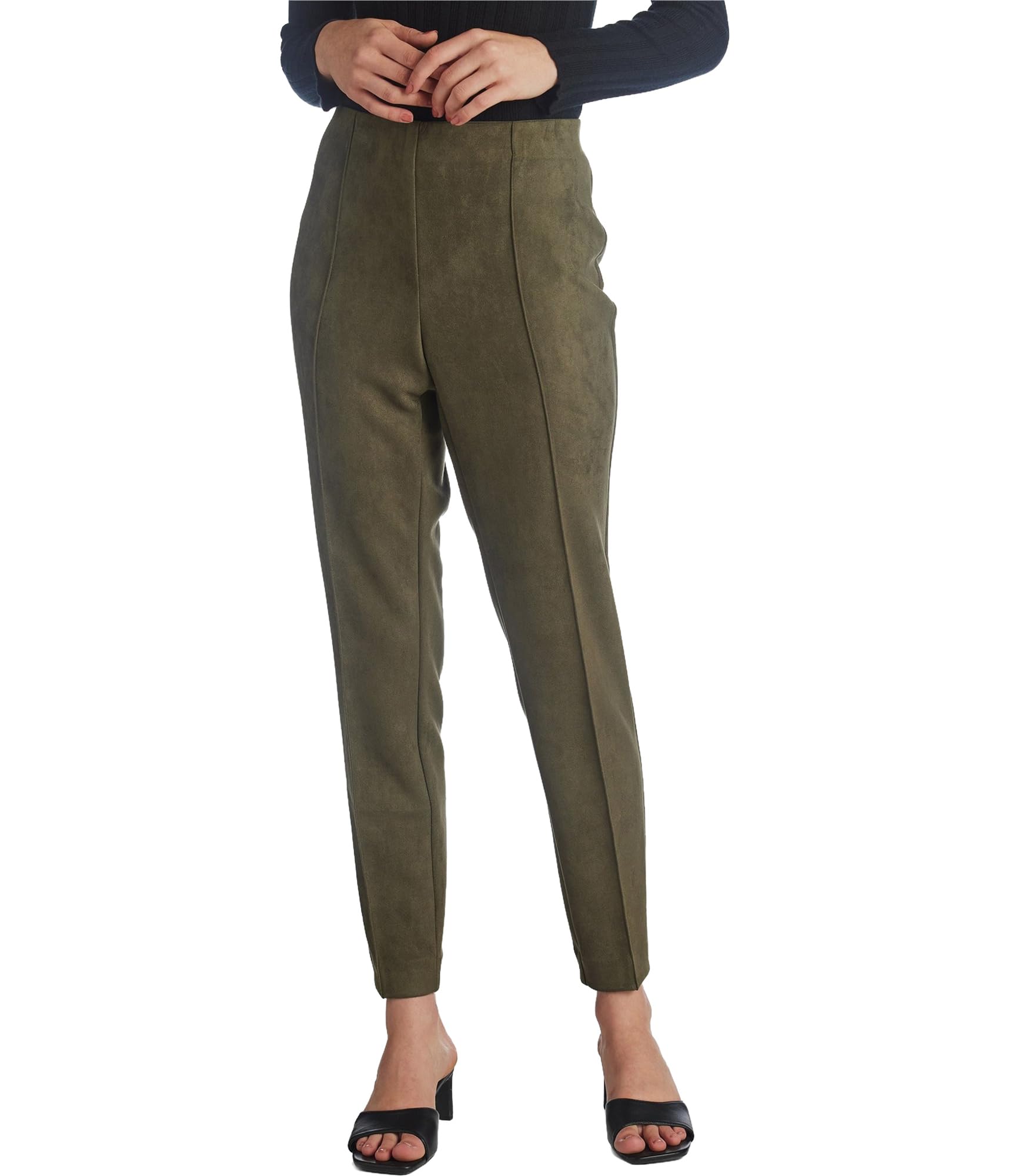 Kasper Faux Suede Slim Ankle Hollywood Pull-On in Kelp xs