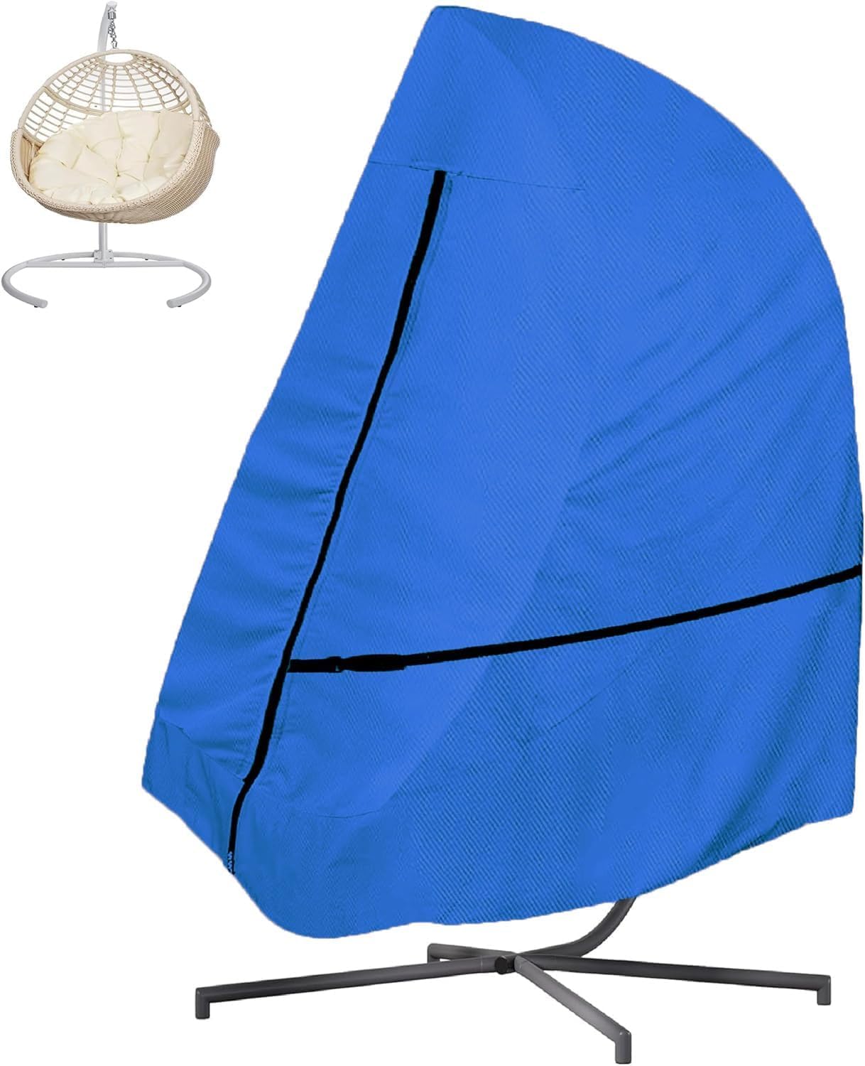 Hängesessel Abdeckung Wasserdicht Schwerlast 600D Oxford Gewebe Hängestuhl Schutzhülle Winterfest Winddicht UV Beständiges Abdeckung für Hängekorb Hängeschaukel Schwingsessel -- 190x115cm