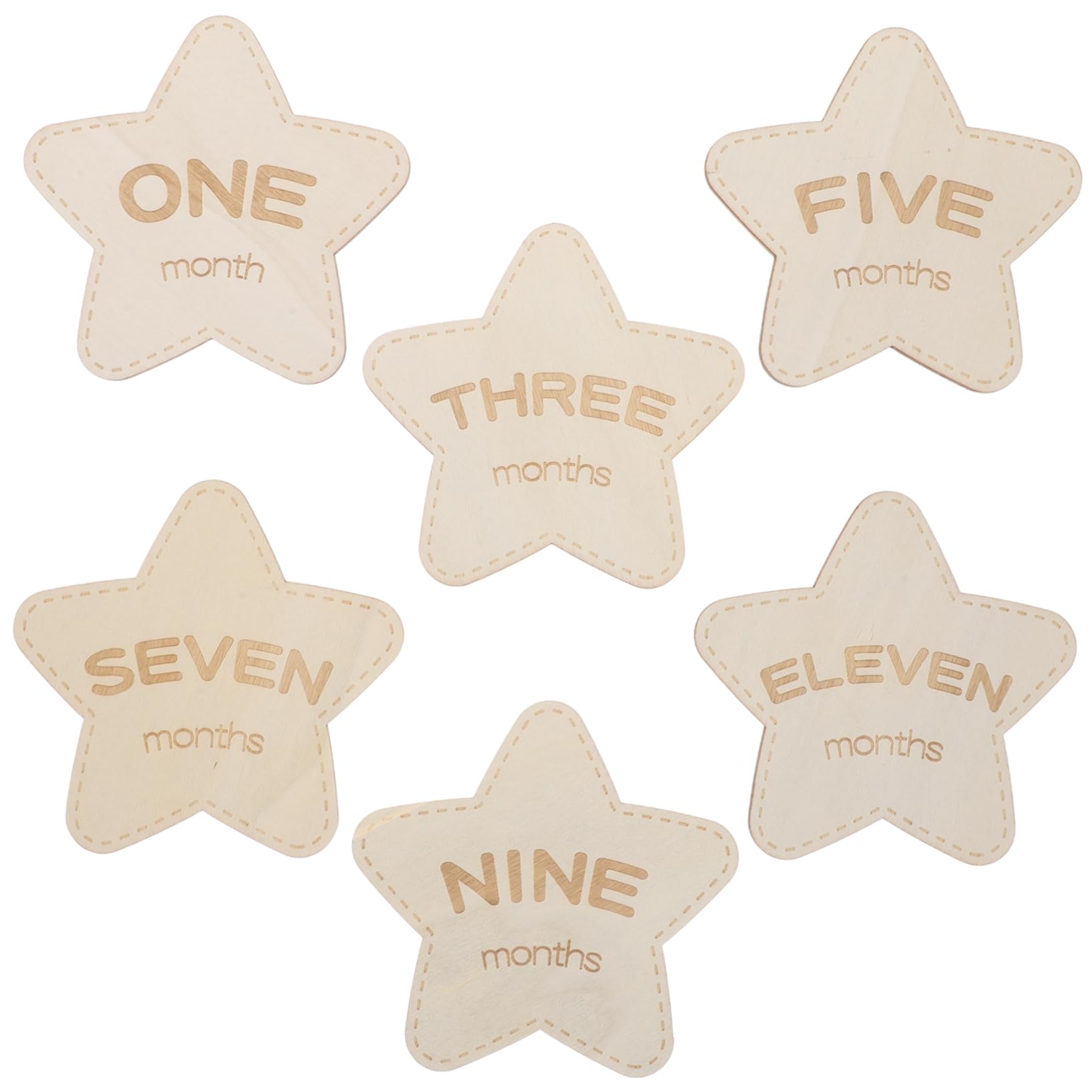 HAPINARY 6pcs Monthly Milestone Markers Disc Milestone Blocks Wooden Milestone Discs Announcement Sign Newborn Sign Month Signs Monthly Milestone Girl