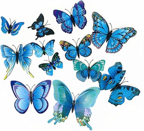 Miniatura 1 de Imanes de mariposa 3D de PVC para nevera, imanes de nevera, calcomanías de pared con imán para decoración de pared, decoración artística,