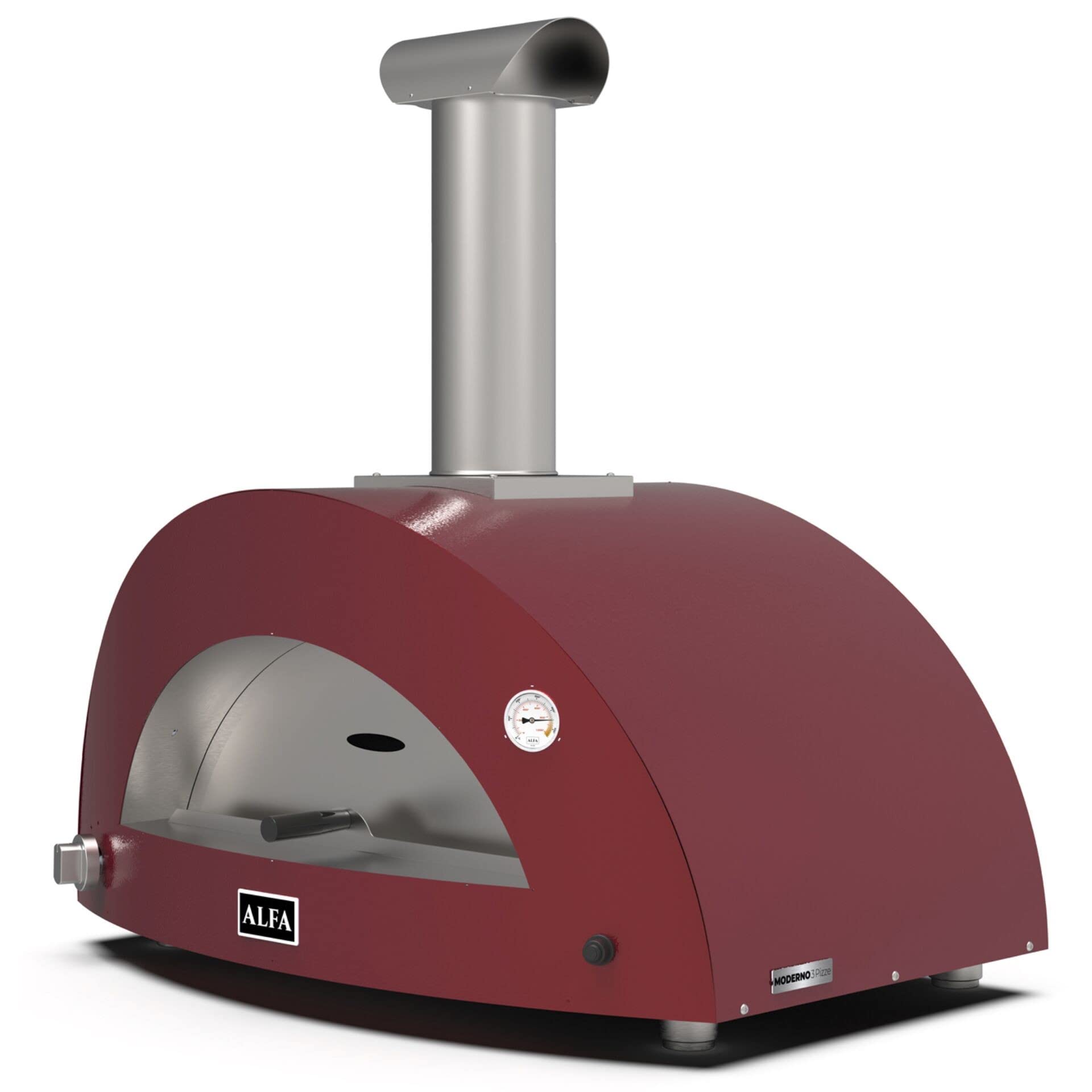 Alfa Forni Barbecue a Gas di Marca Modello Moderno 2 Pizze Forno Pizza ibrido Antique Red