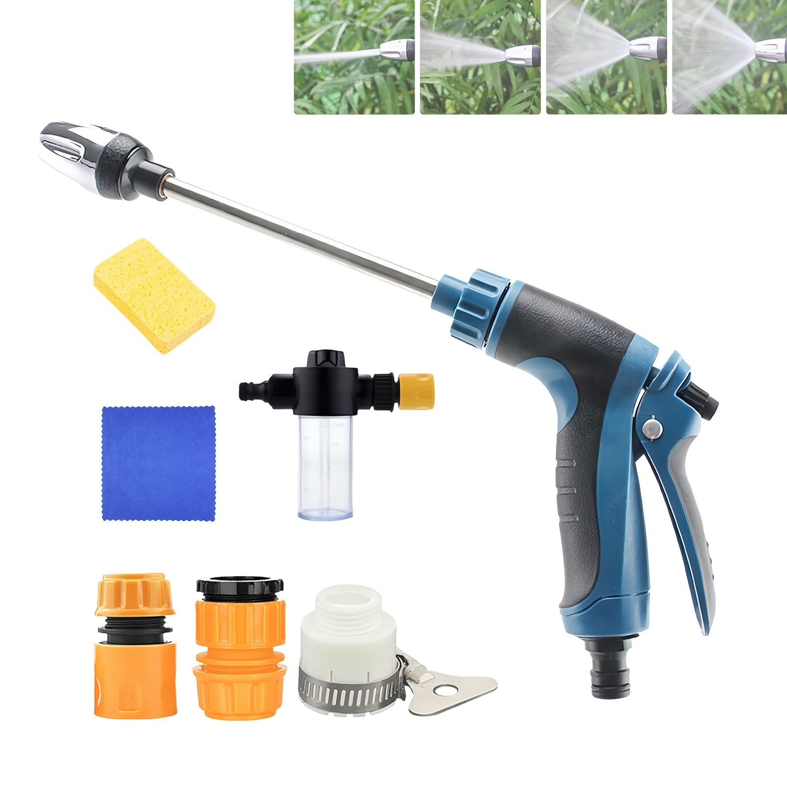 2026 Waterblitz Pressure Washer, Water Blitz Pressure Washer with Accessories, High Pressure Washer Gun for Garden Hose, Car Washing and Pet Shower(Accessories+Bottle,Blue)