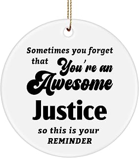 You're an Awesome Justice Ornament Gifts for Judge Magistrate Employee Jurist Manager - Christmas Party, Happy New Year, Appreciation, Birthday - Ceramic 3-Inch Round