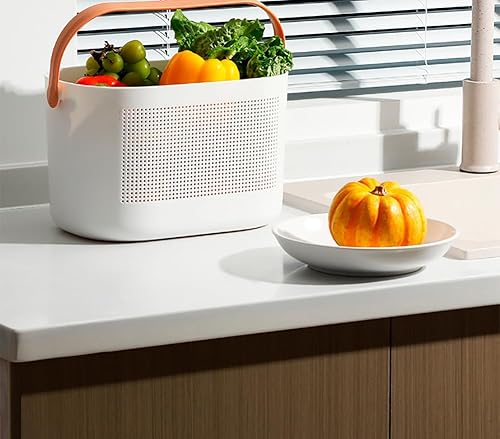 Miniatura 4 de Organizador de baño de plástico, organizador de ducha duro portátil con asa para dormitorio, baño, herramienta, jardín, cocina, suministros de