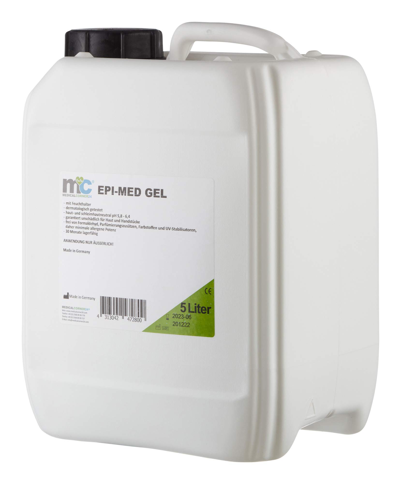 Medicalcorner24 IPL Gel Epimed, IPL Kontaktgel für Laser-Haarentfernung, 5 Liter Kanister