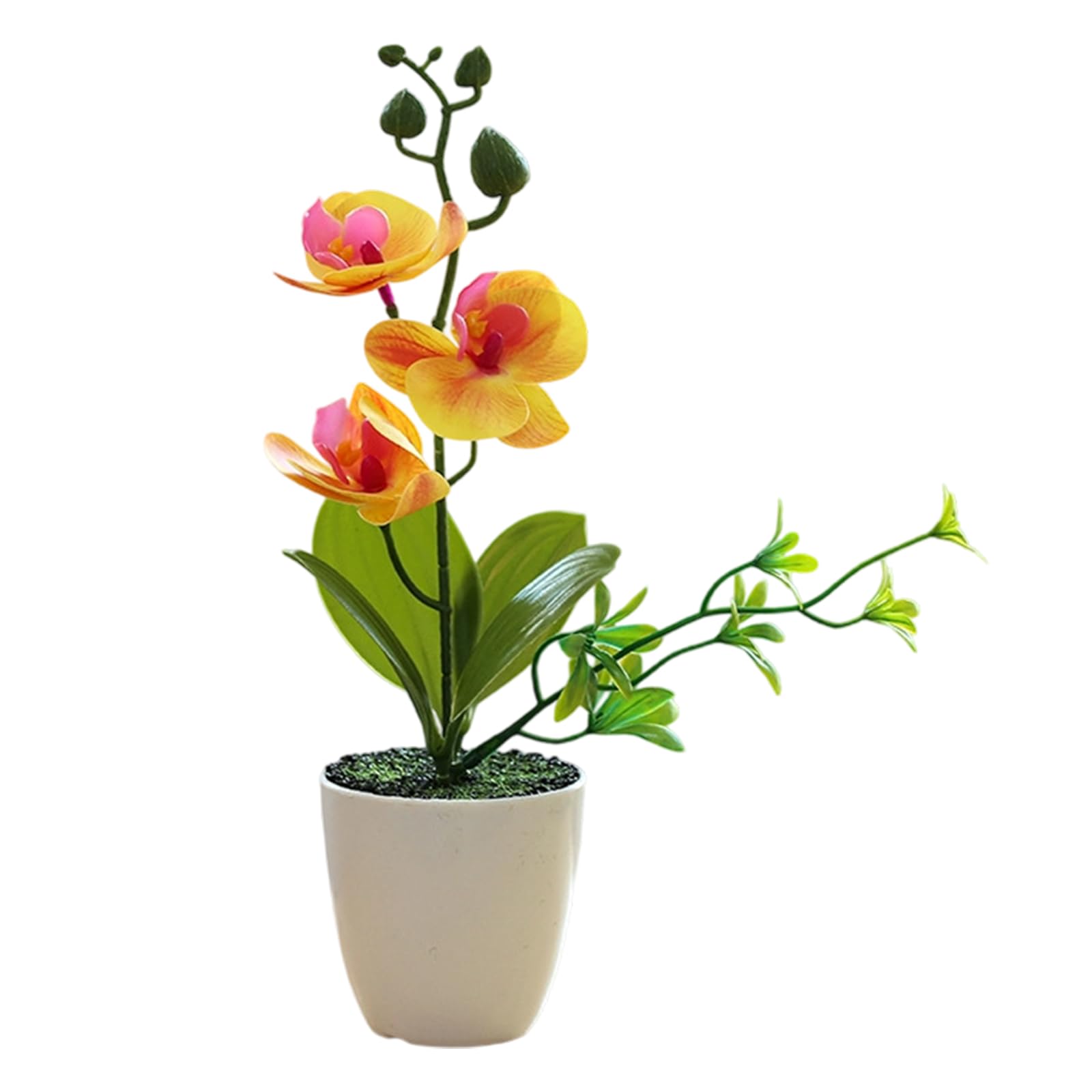 Woedpez Silk Orchids Bonsais Arrangement Artificial Floral Home Decoration Centerpieces for Living Room and Bedroom Realistic Artificial Butterfly Orchids Plant