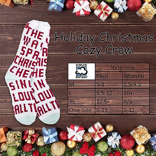 Image of World's Softest Cozy Collection Crew Socks - Smooth Multi Colors Cozy Socks - Knit Top Holiday Spirit Fashion Socks