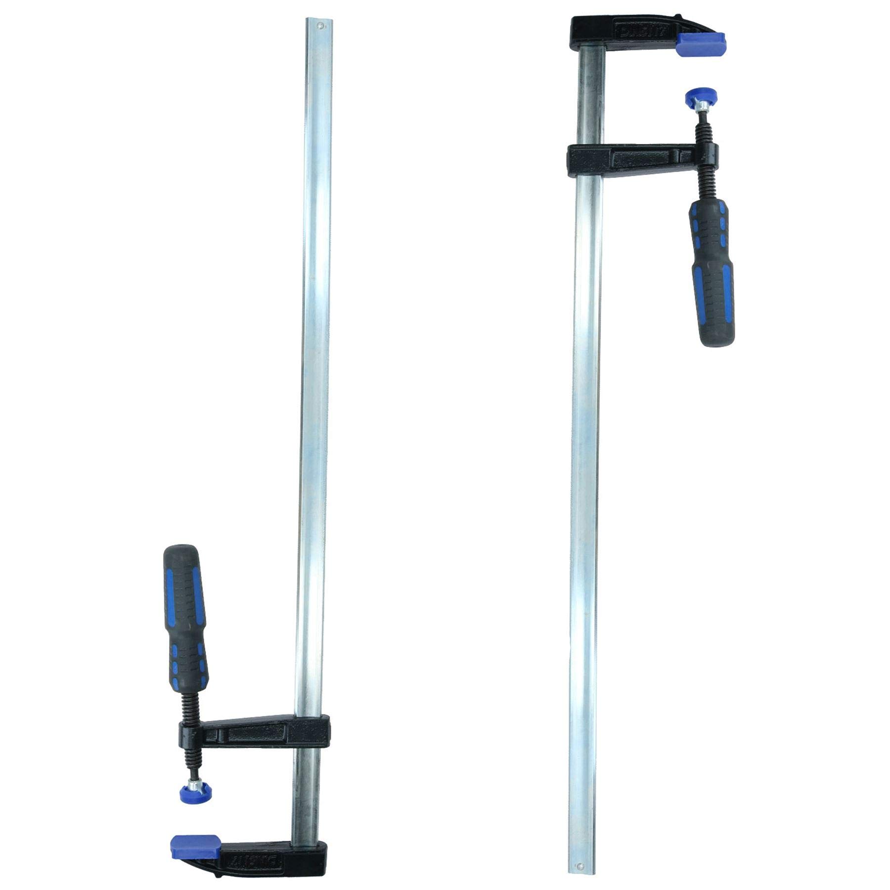 Morsetto a F scorrevole, profilo a morsetto, fissaggio 600 mm x 80 mm, 2 pezzi