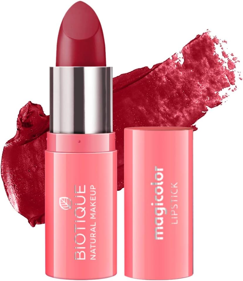 Biotique Natural Makeup Magicolor Lipstick, Fire Me Up, 4.2g