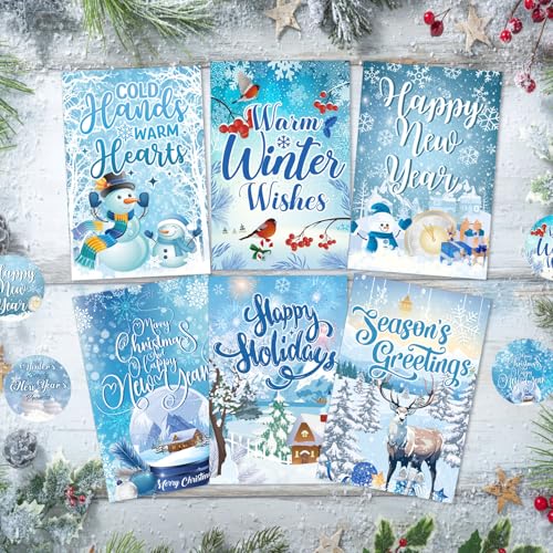 HOWAF 9PCS Happy New Year Cards 2026 Greeting Card with Envelopes Stickers - Image 4