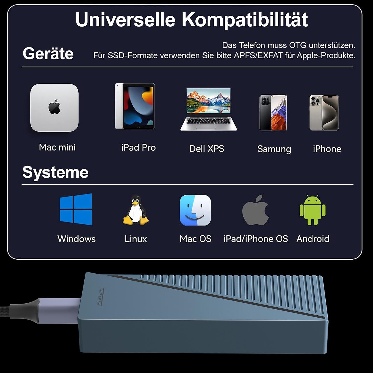 Xystec custodia per SSD: Custodia SSD in alluminio, ventola integrata, NVMe (case per esterni, case NVMe con ventola)