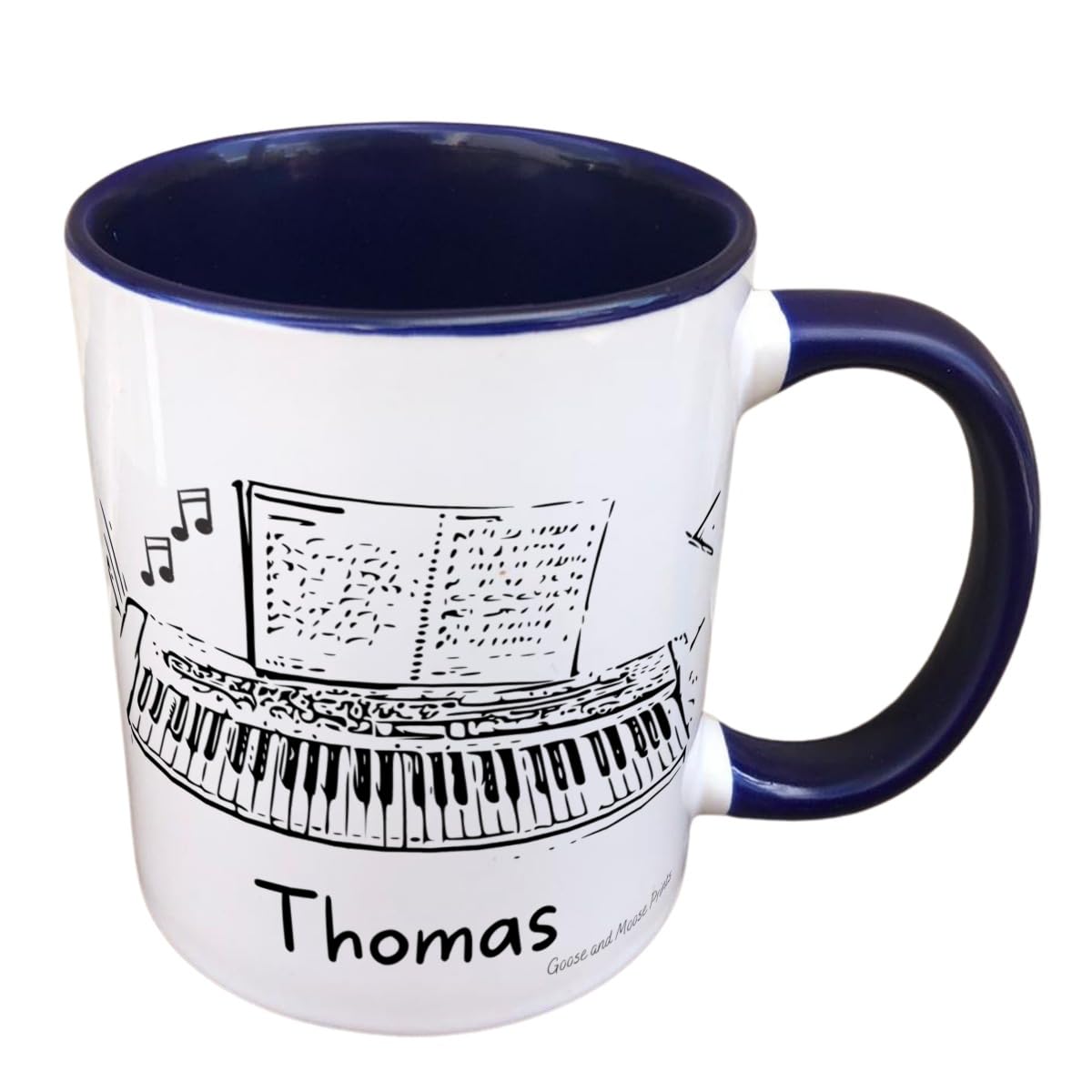 Personalised Piano Mug Gift - Present for Piano Lovers - Gifts for Musicians - Personalised Hobby Mug - Country Style Mug (Pink)