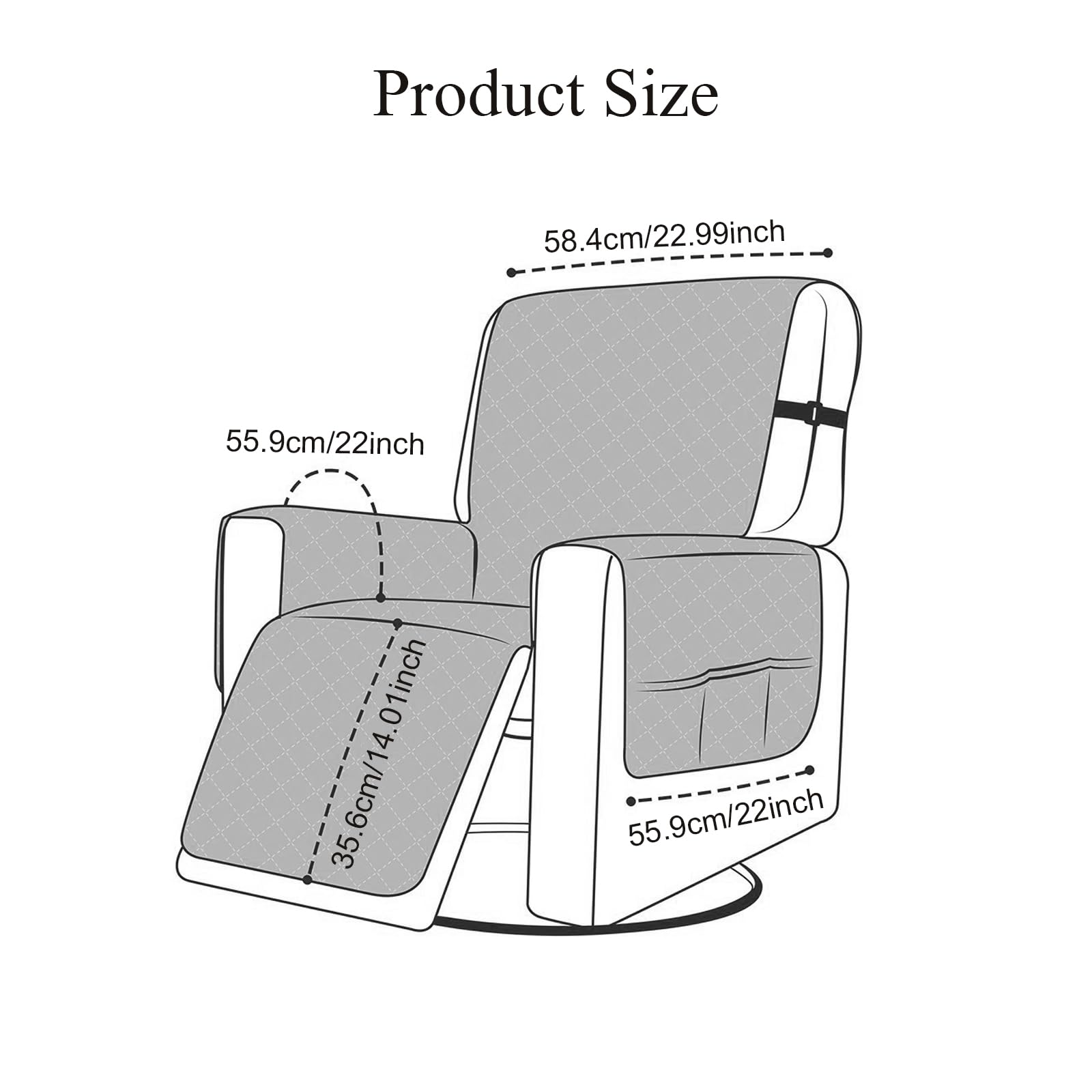 Funda Cubre Sillón Fundas para Sillas Reclinables, Funda Protector Sillón Impermeable,Fundas Sillón 1 Plaza Funda Cubre Sofá,Protector para Sofá,Funda de Sillón Relax Antideslizante Mascotas Amigables