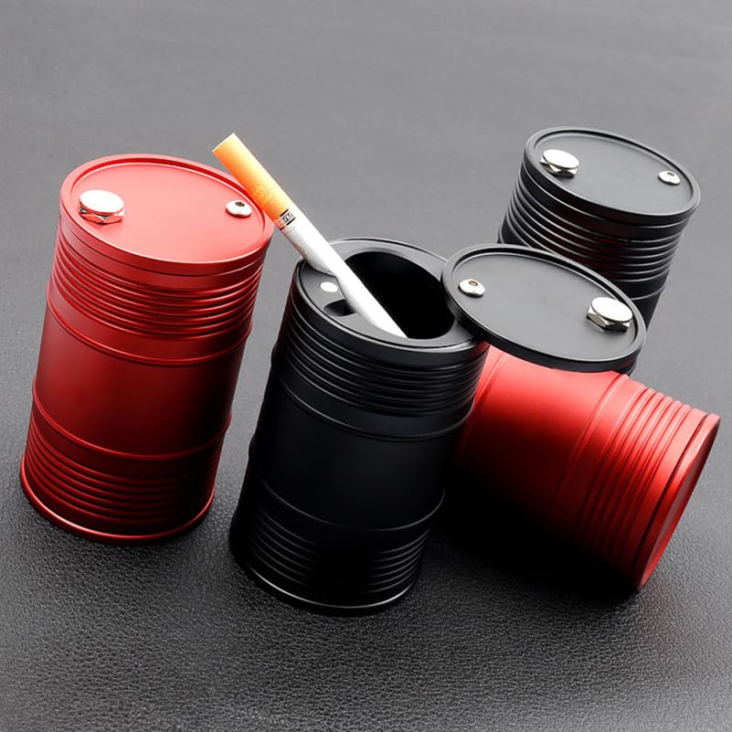Image of Car Ashtray with Lid 3.85 Inch Compact Soot Collector Lightweight Smokeless Ash Holder Easy Clean for Vehicle Home and Outdoor Use