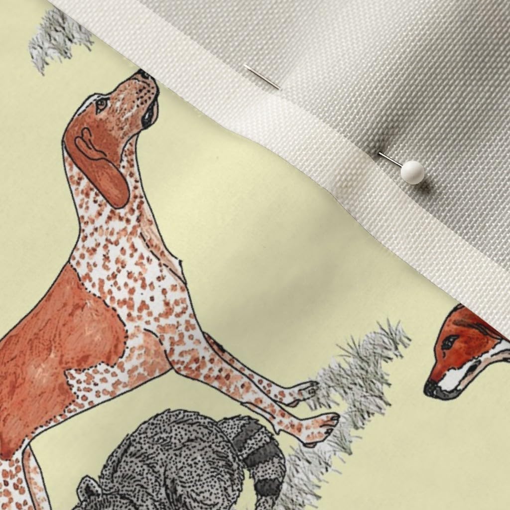 Spoonflower Fabric - Dogs Hound Fox Hunting Printed on Upholstery Velvet Fabric Fat Quarter - Upholstery Home Decor Bottomweight Apparel