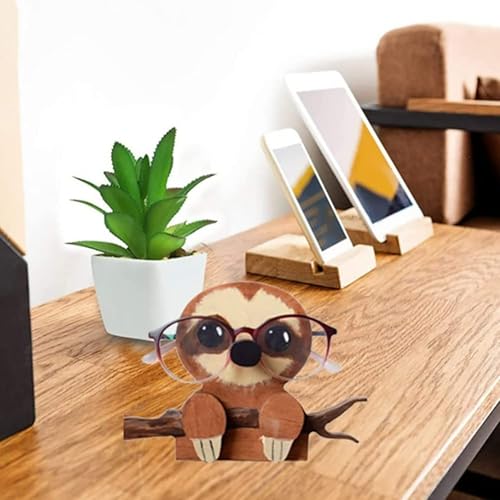 Miniatura 3 de Soporte para gafas de madera de animales, soporte para gafas de animal lindo animal para mascotas, soporte para gafas de gato, hecho a mano, de