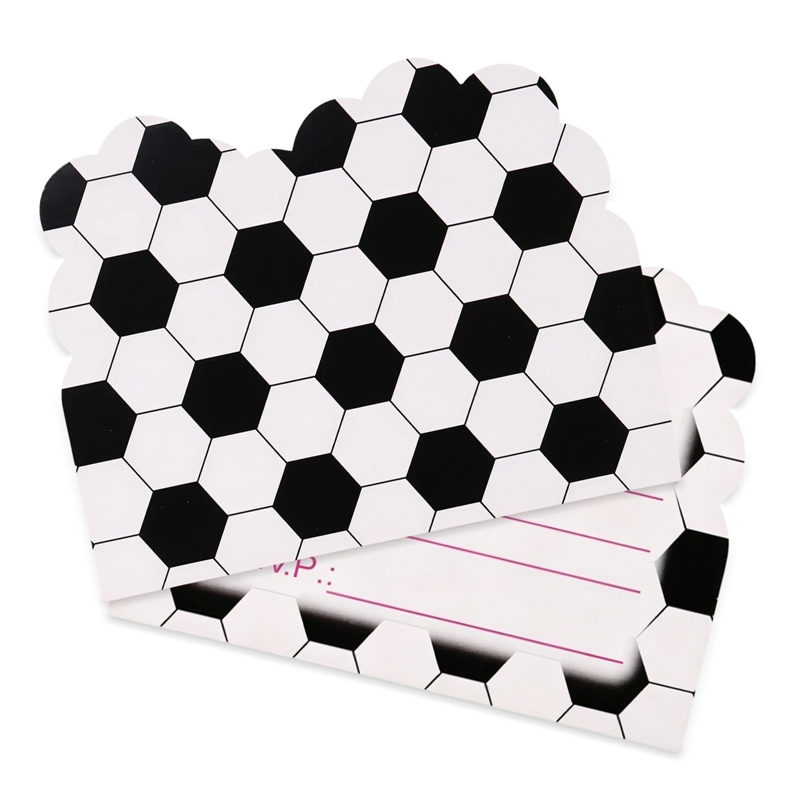 20Pcs Football Party Invitations, Boys Party Invitations, Black White Soccer Invitation Cards for Kids Birthday, Sports Themed Party Invites for Football Party, Game Day Celebration
