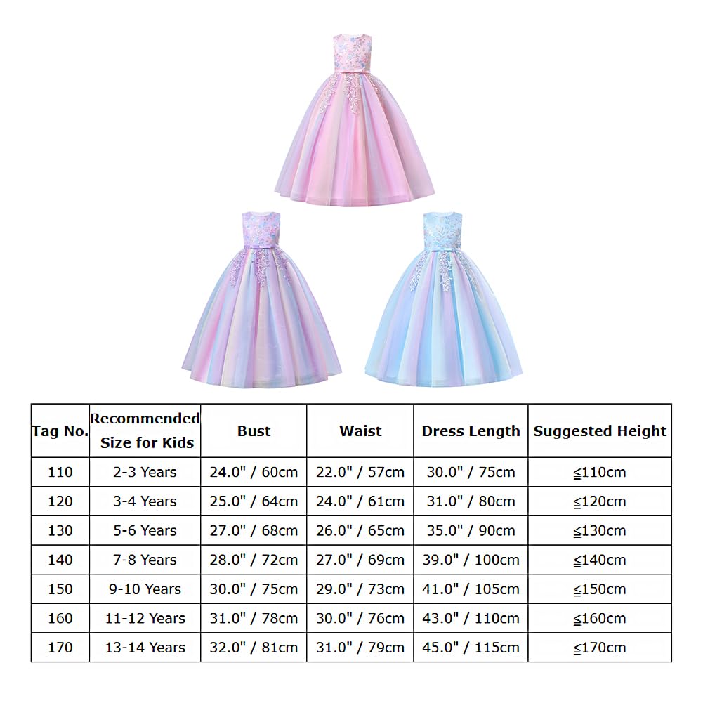 Vestido de fiesta para niña, vestido de princesa de tul con lentejuelas | Vestido festivo para niña con encaje floral bordado y tul multicapa, para bodas, cumpleaños y desfiles