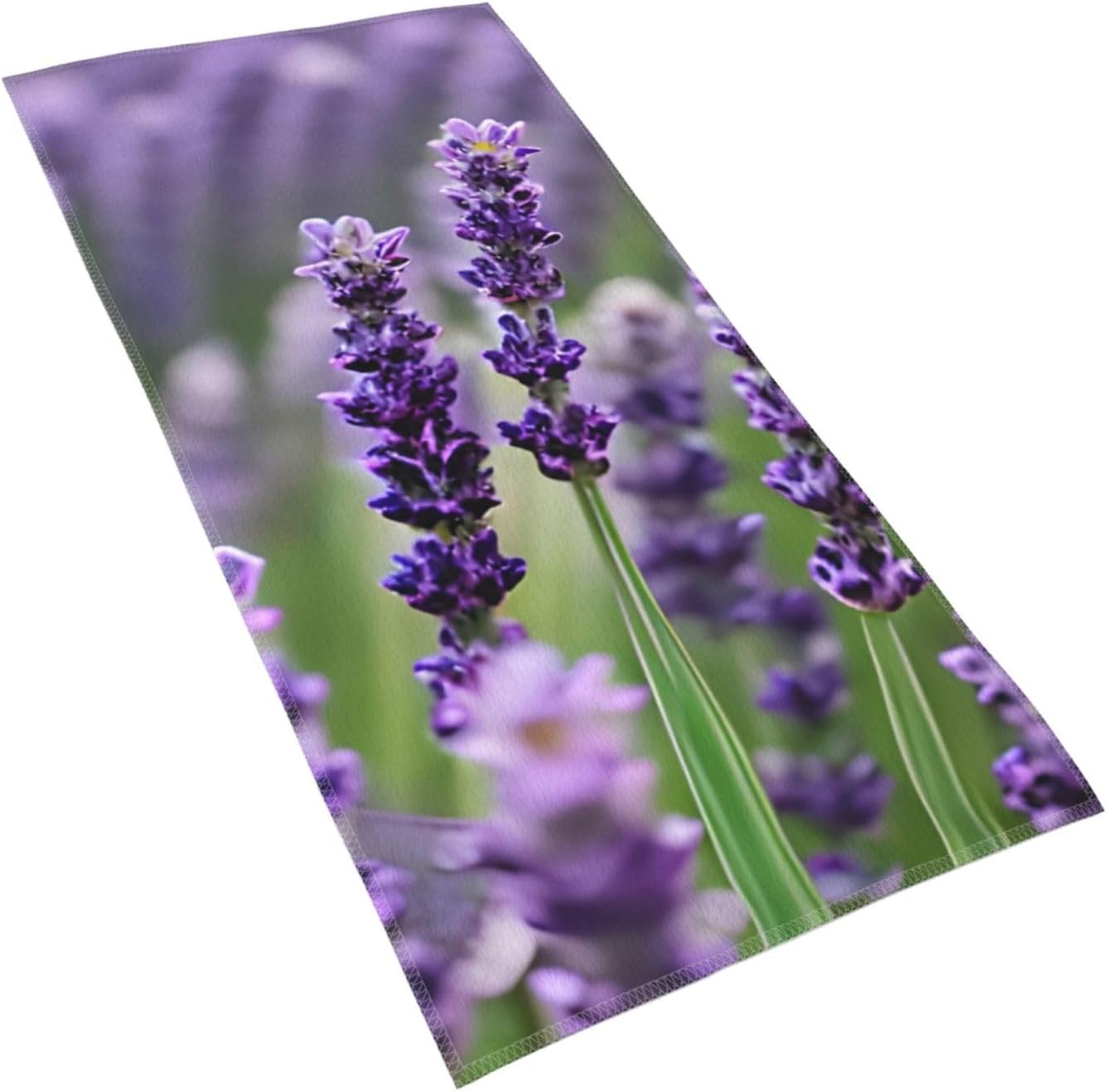 Purple Lavender Floral Flowers Print Hand Towels for Kitchen, Decorative Bathroom Towels Decor Farmhouse Cute for Men Women Gifts