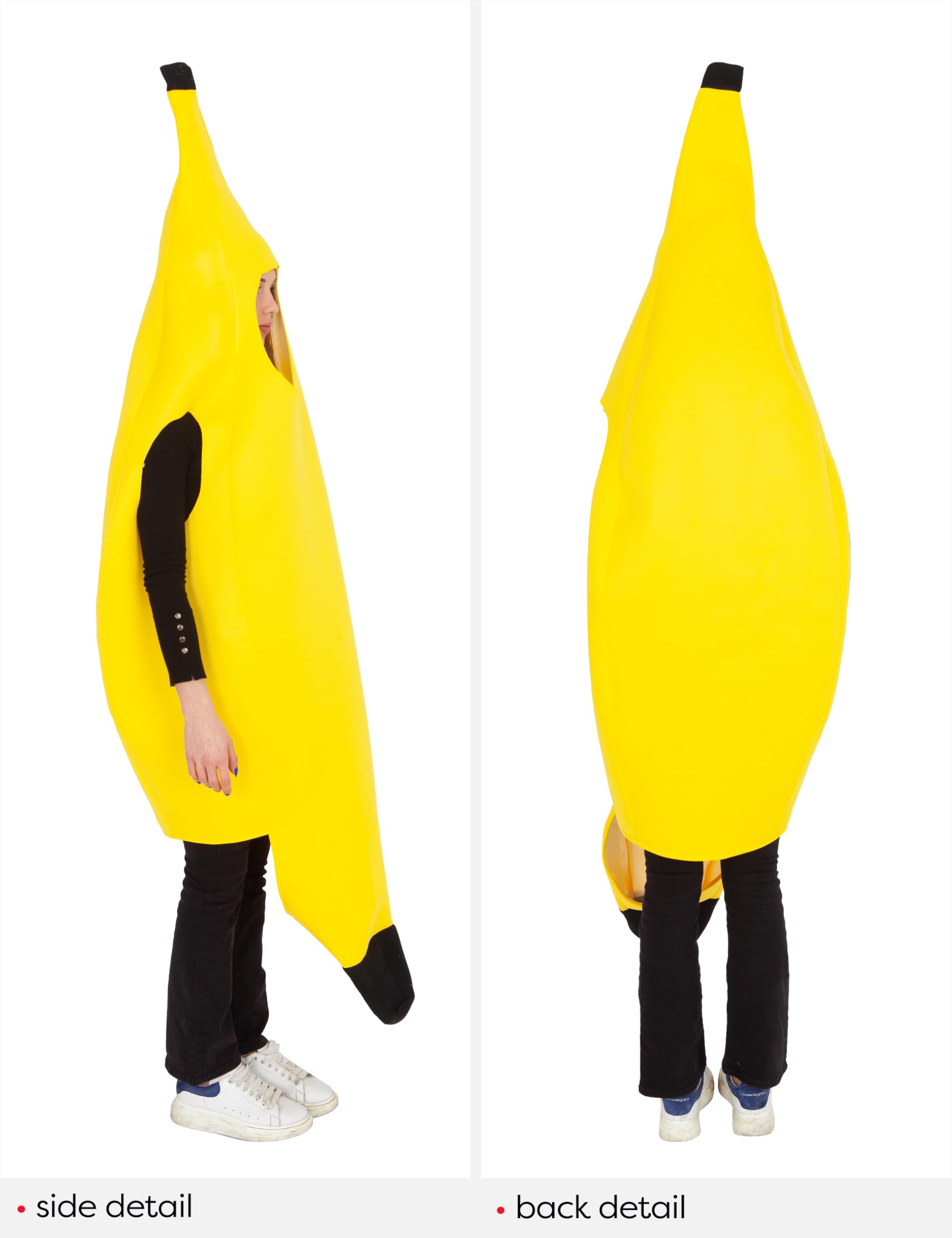 Rubies Costume Banana per adulti, uomo e donna, Tunica a forma di banana, Abito costumi per Carnevale, addio al celibato, feste e cosplay