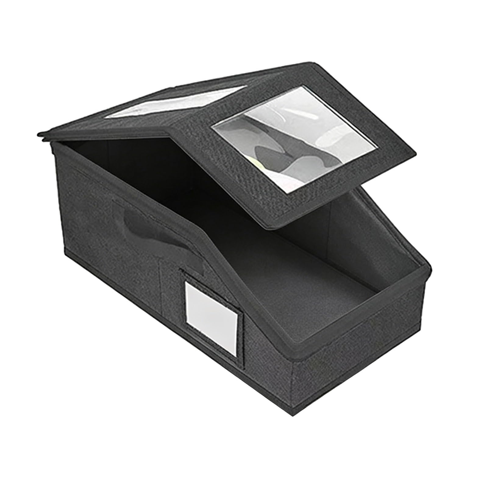 Virelynx Hat Storage Box, Stackable Baseball Cap Organiser with Zipper Closure, Dustproof Container for Wardrobe Shelf, 41x23x18cm, Fits Trucker Hats and Visors Dark Gray 1pc