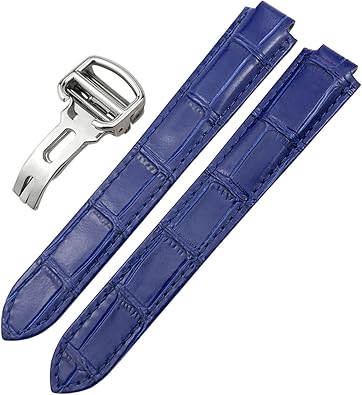 Genuine Leather Watchband 14mm 16mm 18mm 20mm 22mm For Ballon Bleu De Cartier Convex Type Colorful Calfskin Watch Strap