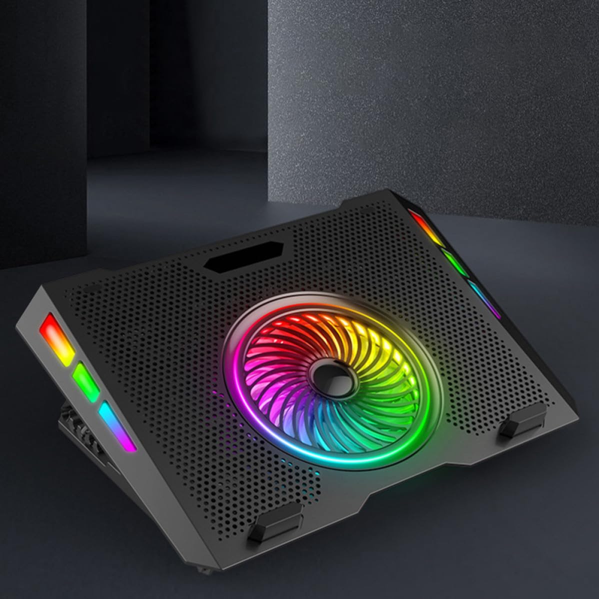 Soporte de Refrigeración para Portátil Negro Ventilador USB