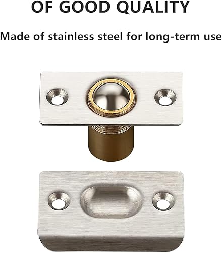Miniatura 7 de Pestillos de bola de puerta para puertas interiores, pestillo de bola de puerta con placa de golpeo y tornillos, cerradura de bola invisible para