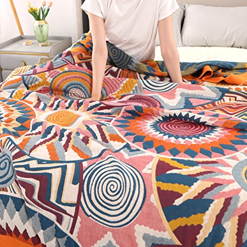 Jeté de canapé en coton style bohème chic jeté de lit double