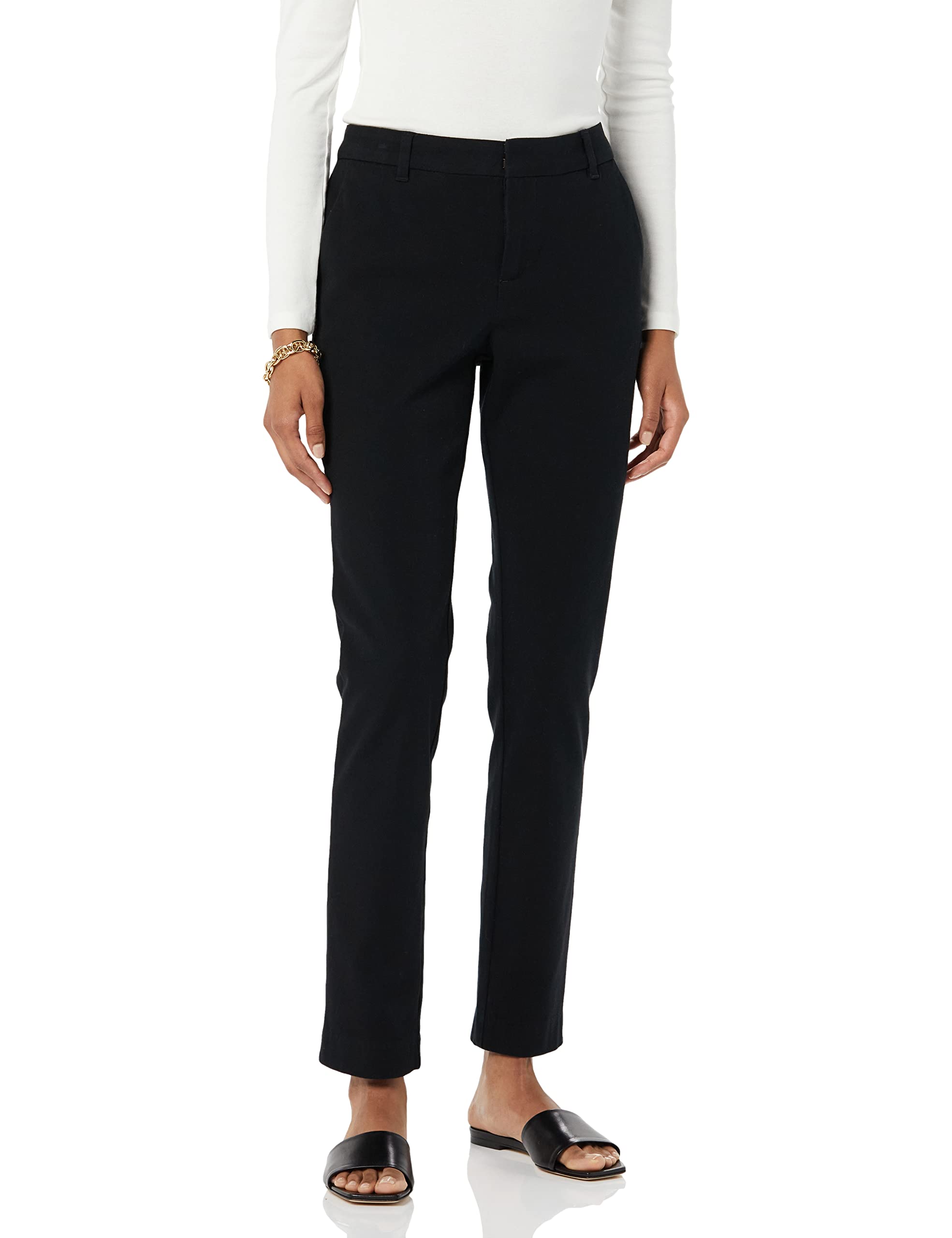 Amazon Essentials Mujer Pantalón Bielástico de Pernera Recta y Largo Completo