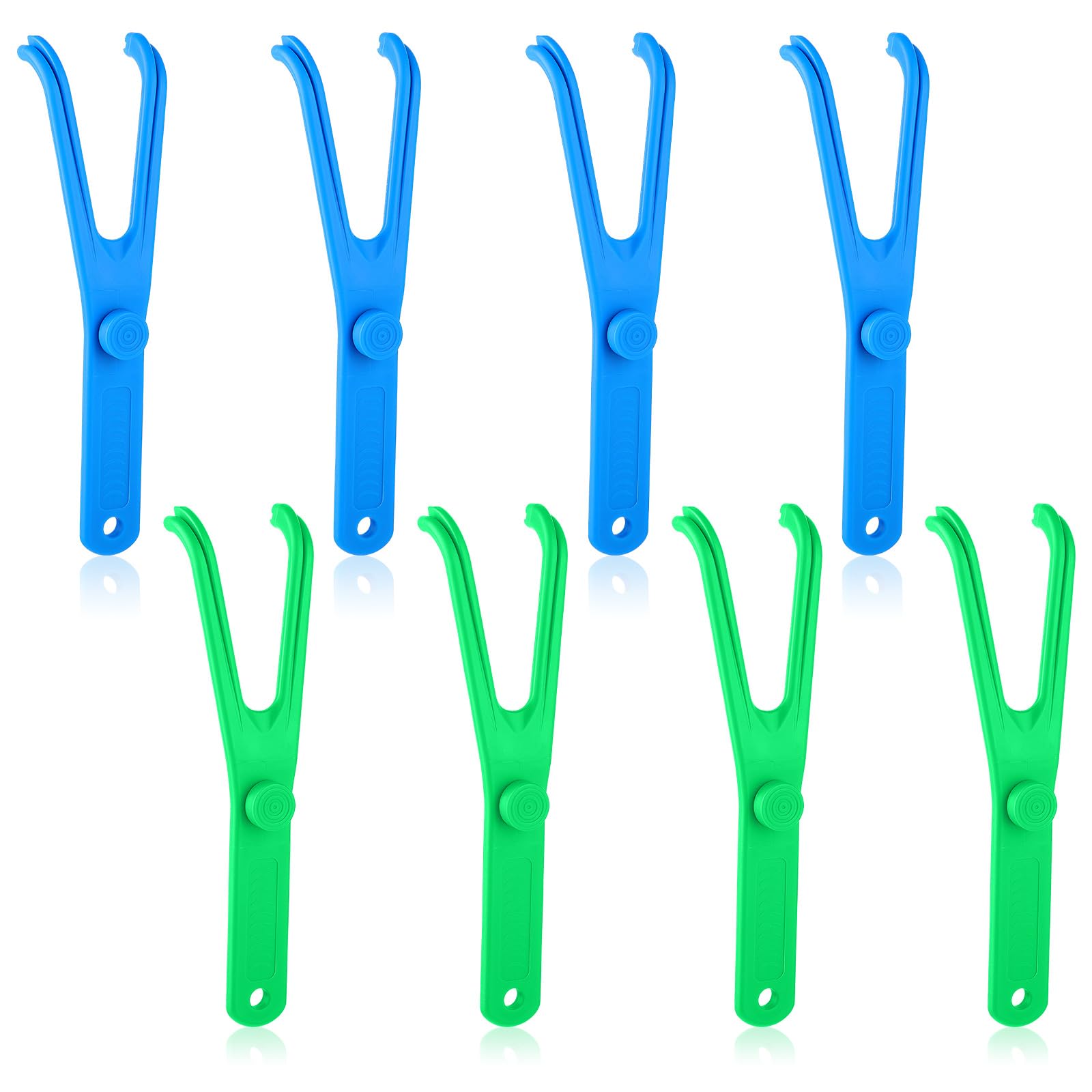 ASTER8 Pcs Dental Floss Holder, Reusable Floss Sticks Dental, Interdental Toothpick Flossers Reusable Floss Handle Holder for Oral Teeth Clearing, Adults and Kids Dental Tools, Blue & Green