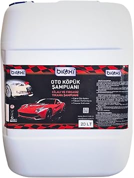 Oto Köpük Şampuanı 20 LT – Cilalı ve Fırçasız Yıkama İçin Etkili Araç Şampuanı