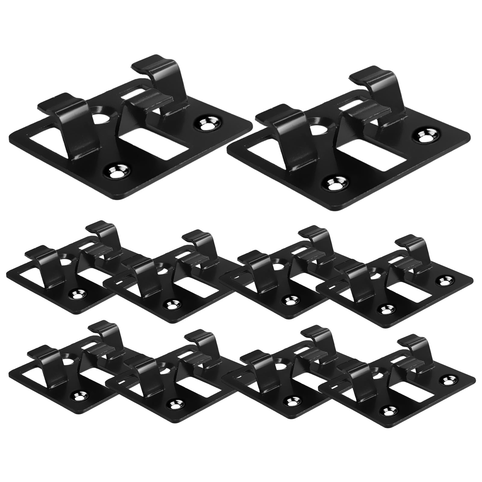 100 clip in WPC in acciaio inox, fissaggio invisibile per pavimenti in WPC, pavimento in legno di bambù (7 – 9 mm) clip di fissaggio (nero, 5 mm × 9 mm (larghezza x altezza)
