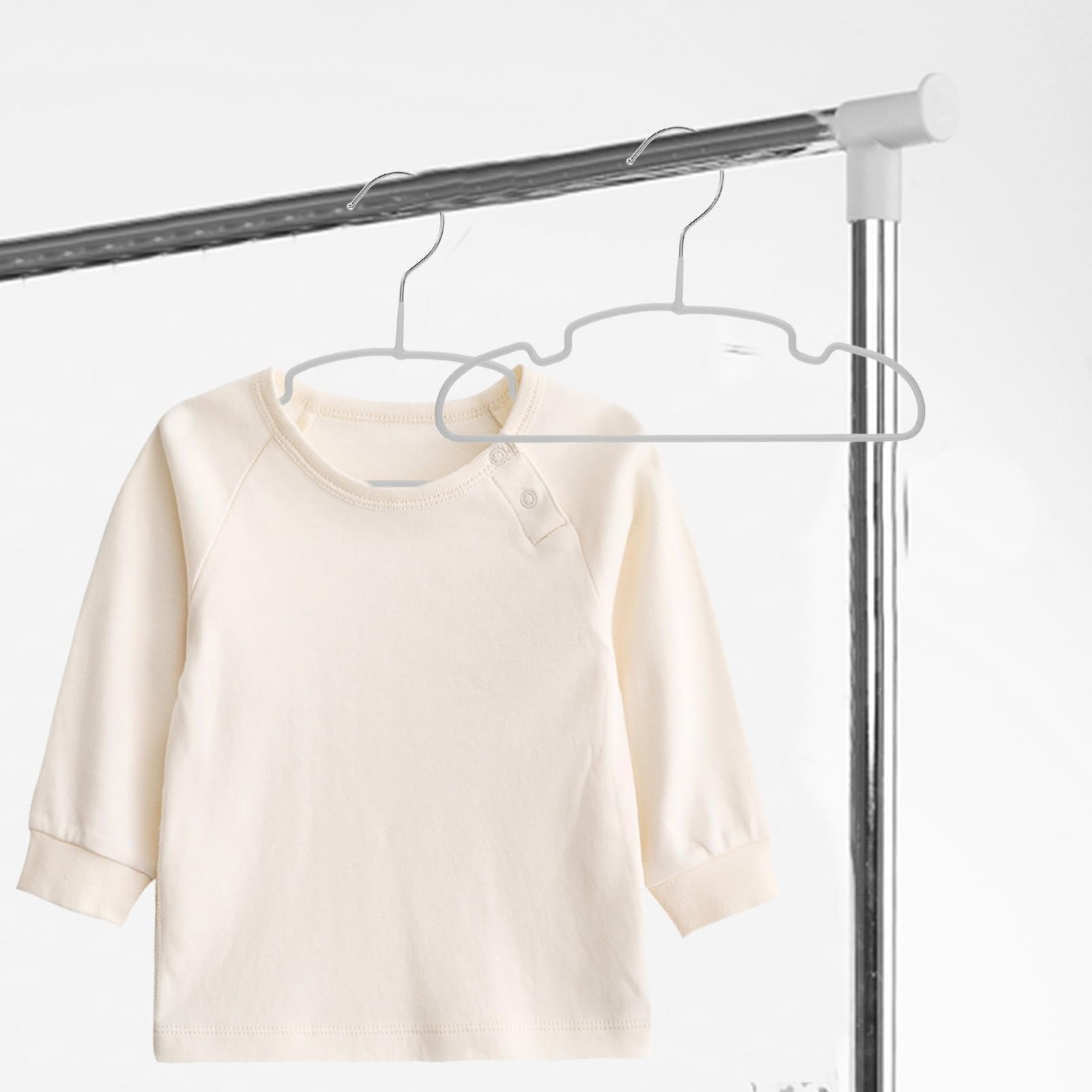 10 Stück Teiliges Kinderkleiderbügel mit Rutschfester PVC Beschichtung Kompakt und Platzsparend Kratzfest Matte Schultern für Garderobe und Kleiderschrank von Kindern