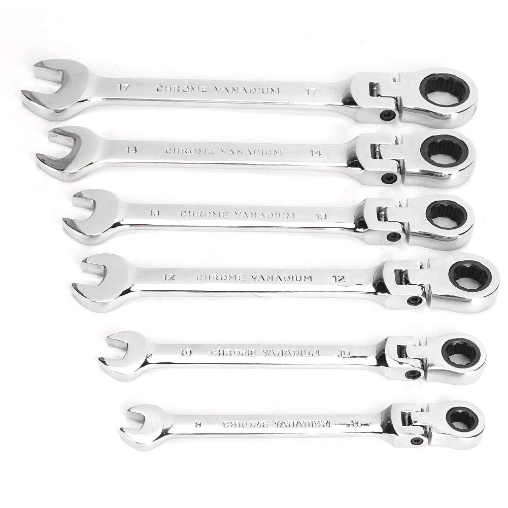 Clés mixtes à cliquet flexible 8-17mm en acier trempé pour entretien