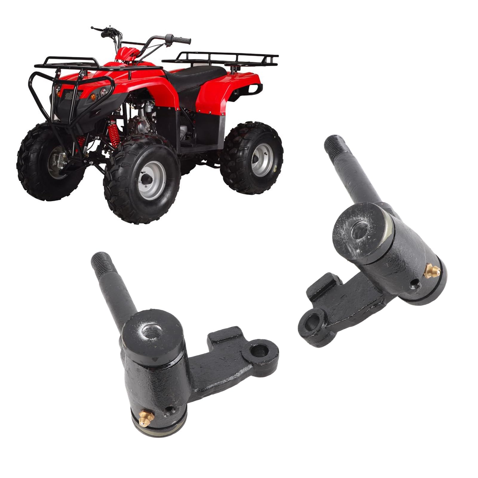 Aramox Para Wrzeciona Zwrotnicy Układu Kierowniczego Stop Stali 14 Mm Gwint Wrzeciona Zwrotnicy dla Piasta Koła Hamulcowego Go Kart ATV Quad SUV
